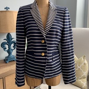 J. Crew Navy stripe Schoolboy Blazer